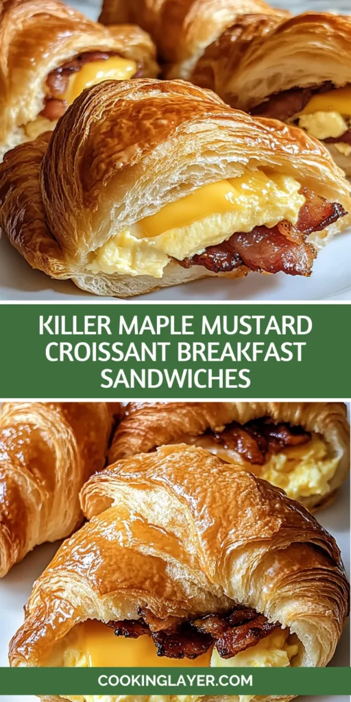 Killer Maple Mustard Croissant Breakfast Sandwiches