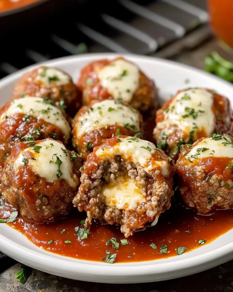 Mozzarella Stuffed Meatballs