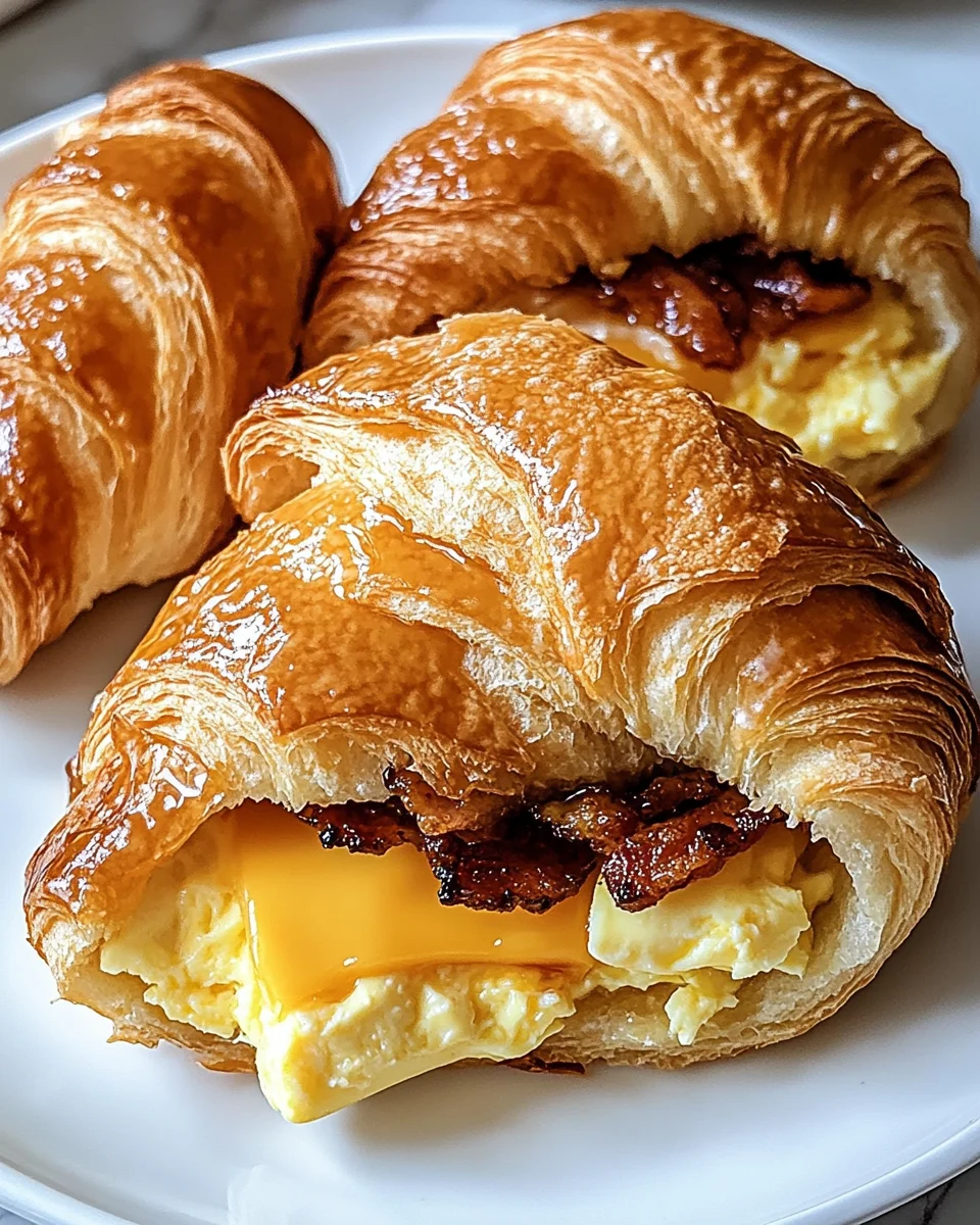 One of 3 Irresistible Killer Maple Mustard Croissant Breakfast Sandwiches !