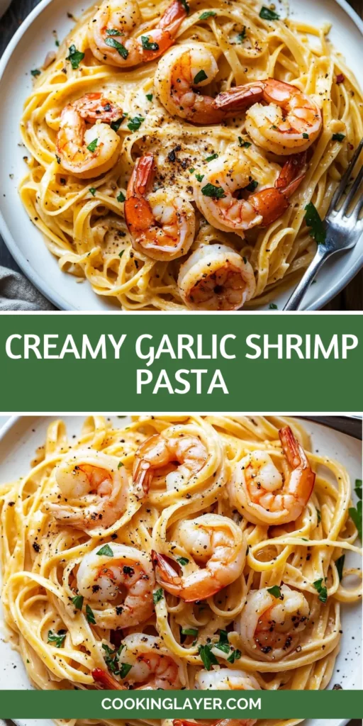 Creamy Garlic Shrimp Pasta
