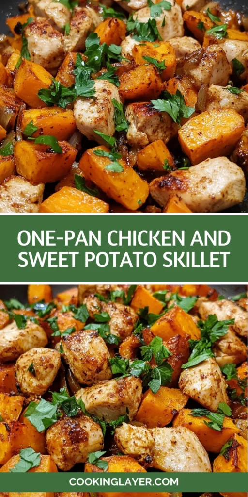 one-pan chicken and sweet potato skillet