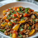 ground turkey and peppers