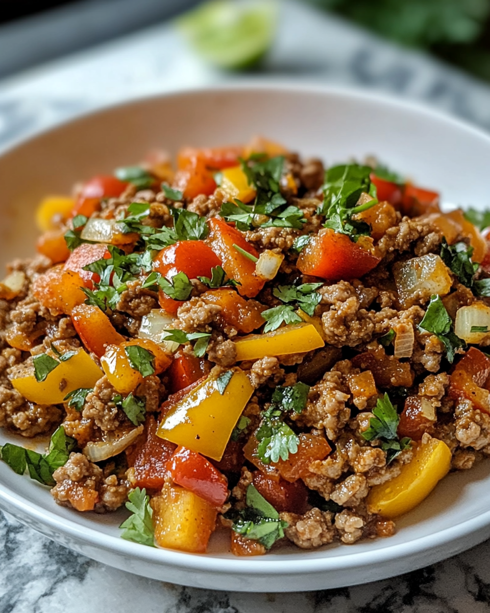 Ground turkey and peppers: A delicious one-skillet meal!