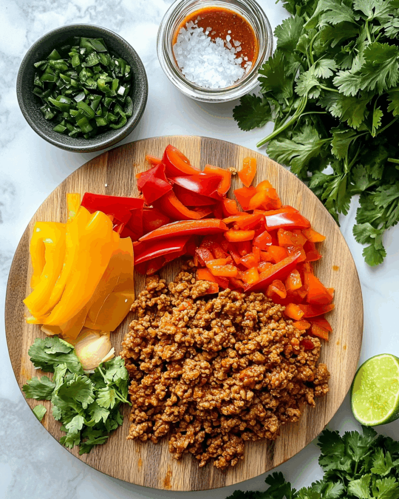 ground turkey and peppers