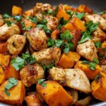 one-pan chicken and sweet potato skillet