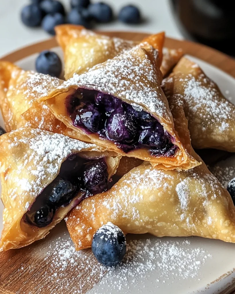 Air Fryer Blueberry Cheesecake Wontons