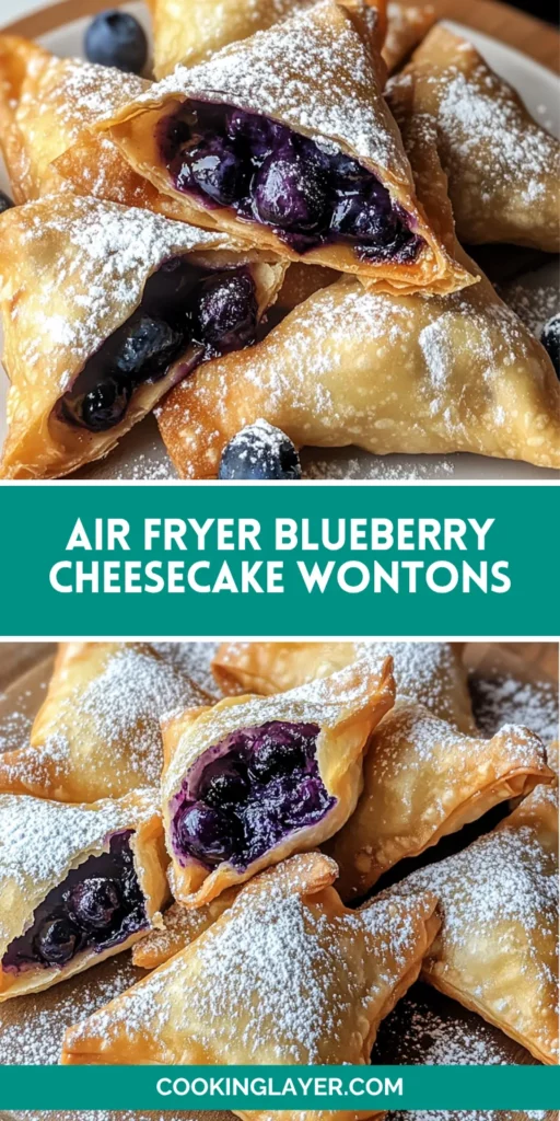 Air Fryer Blueberry Cheesecake Wontons