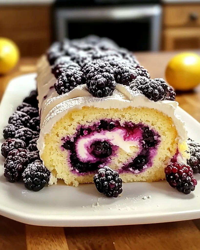 Blackberry Lemon Cake Roll