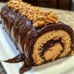 Chocolate Peanut Butter Cake Roulade