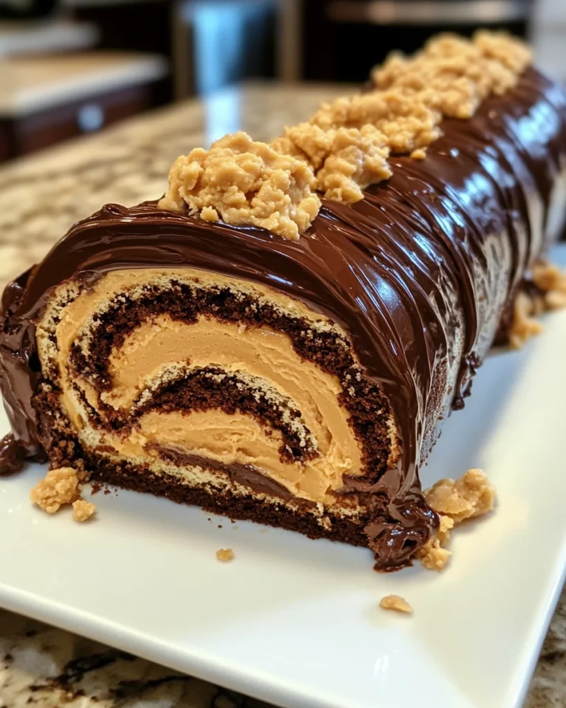 Chocolate Peanut Butter Cake Roulade