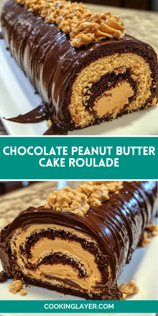 Chocolate Peanut Butter Cake Roulade