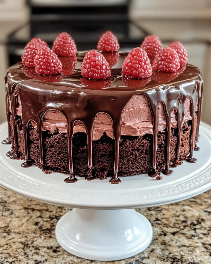 Chocolate Raspberry Truffle Cake