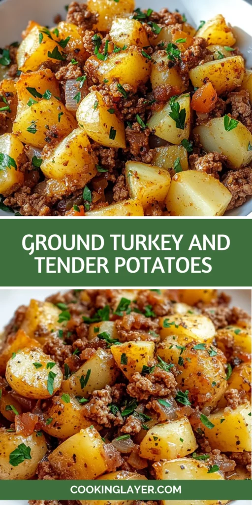 Ground turkey and tender potatoes