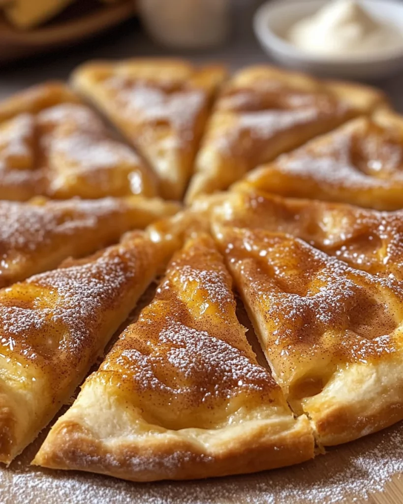 Cinnamon-Sugar Pizza made with Crescent Rolls