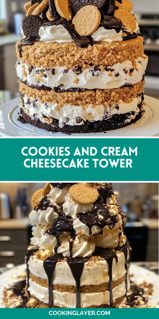 Cookies and Cream Cheesecake Tower