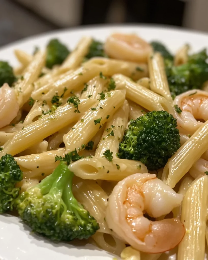 Creamy Shrimp Alfredo Pasta with Broccoli