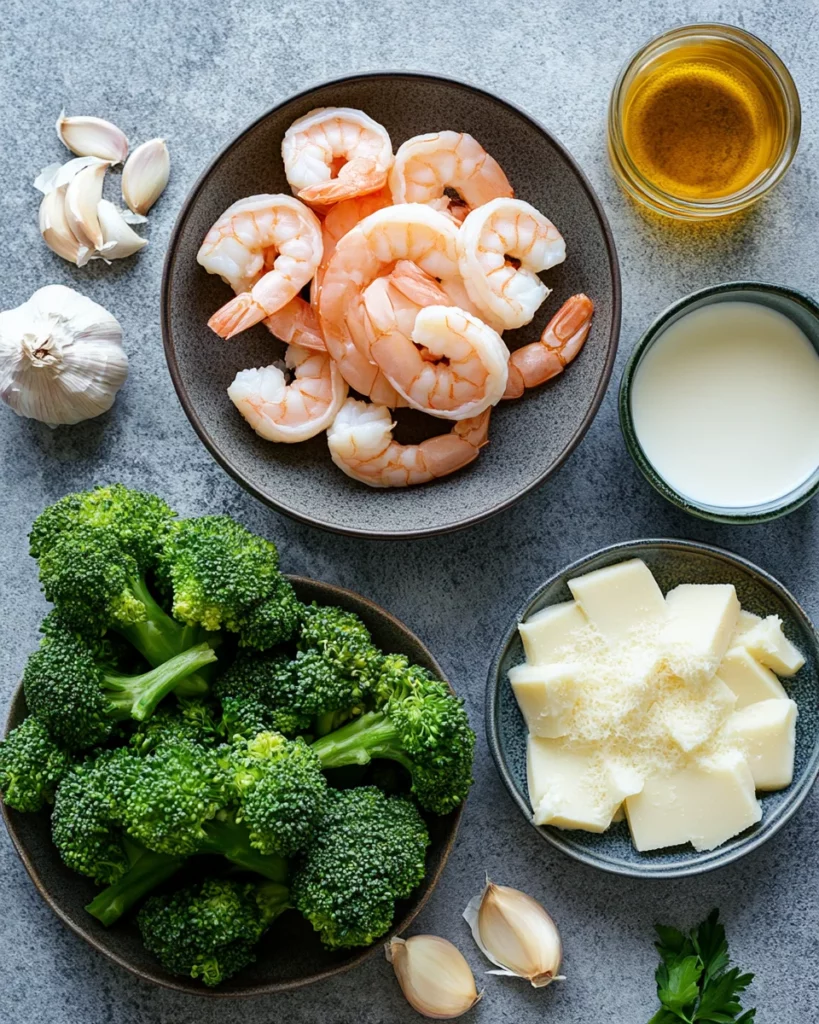 Creamy Shrimp Alfredo Pasta with Broccoli