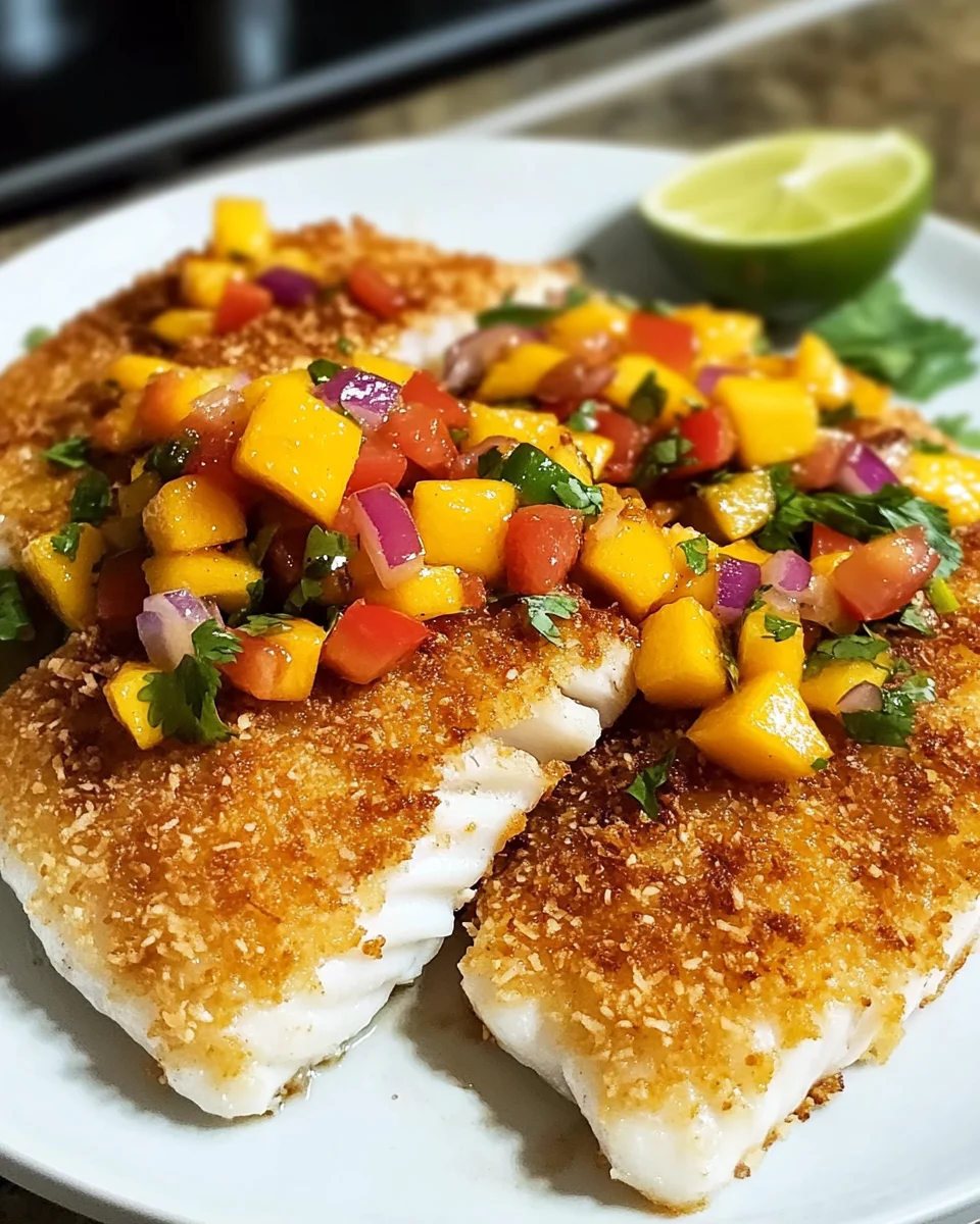 Crispy Coconut Crusted Fish with Fresh Mango Salsa: A Delight!
