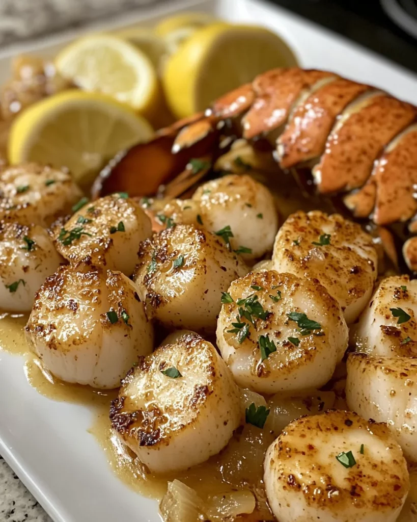 Garlic Butter Lobster and Scallops Medley