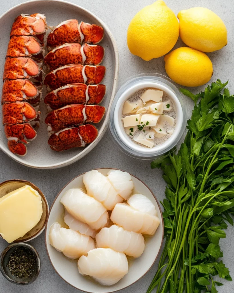 Garlic Butter Lobster and Scallops Medley