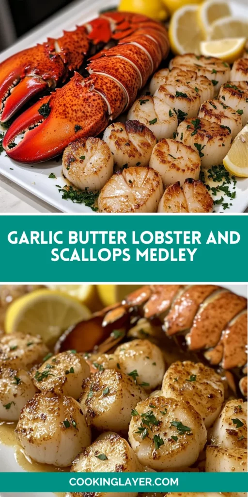 Garlic Butter Lobster and Scallops Medley