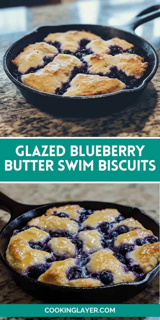 Glazed Blueberry Butter Swim Biscuits