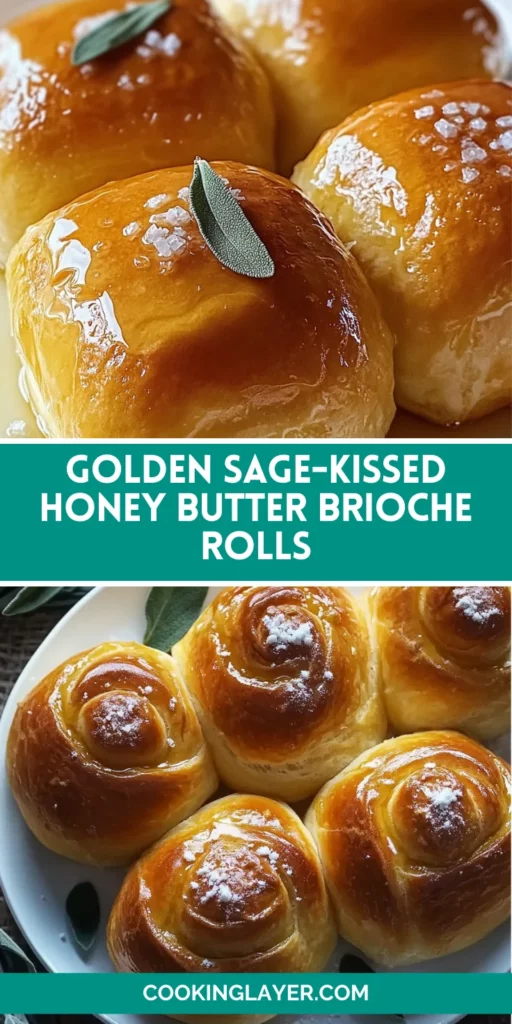 Golden Sage-Kissed Honey Butter Brioche Rolls