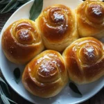 Golden Sage-Kissed Honey Butter Brioche Rolls