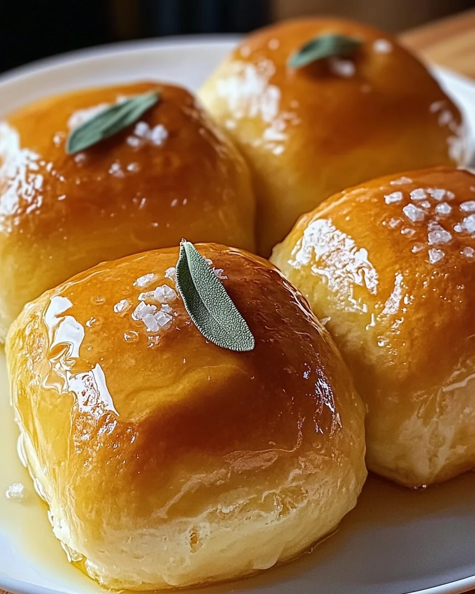 Golden Sage-Kissed Honey Butter Brioche Rolls Delight!