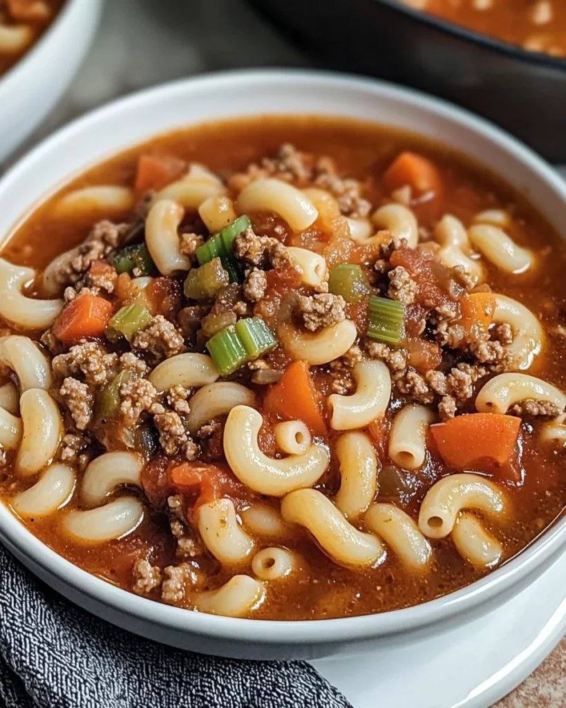 Hamburger Soup with Macaroni