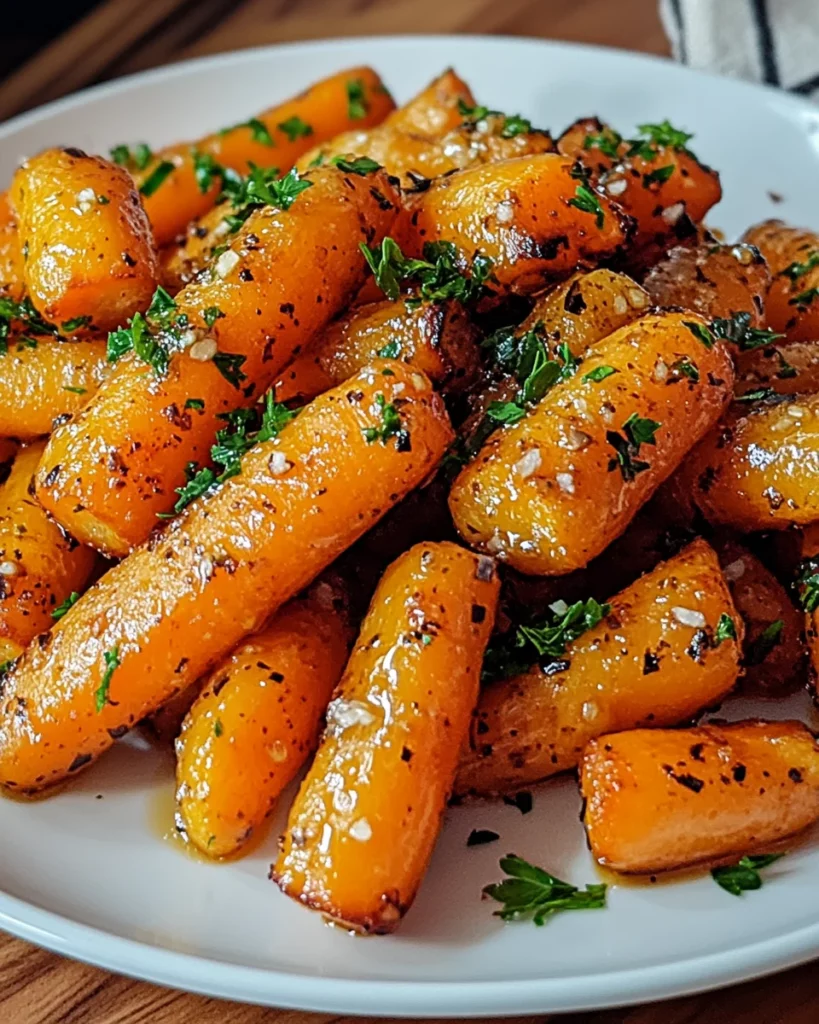 Honey Garlic Butter Roasted Carrots