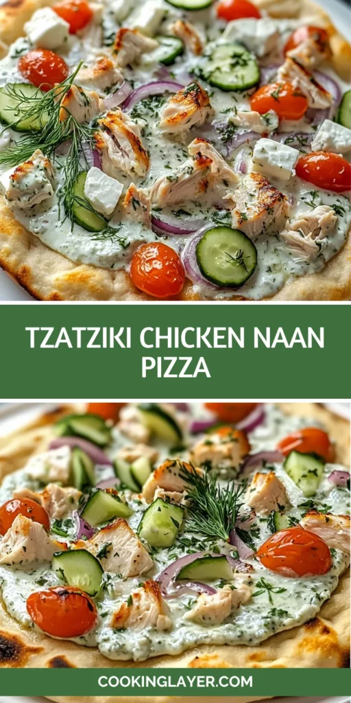 Tzatziki Chicken Naan Pizza
