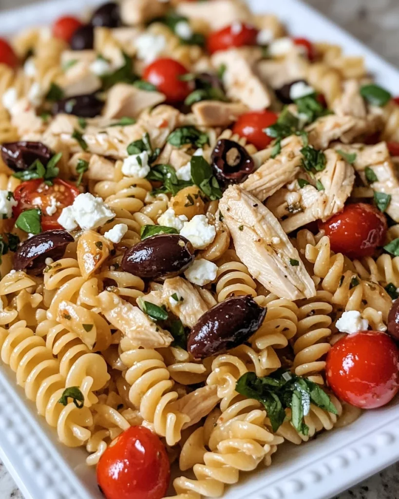 Mediterranean Chicken Pasta Salad