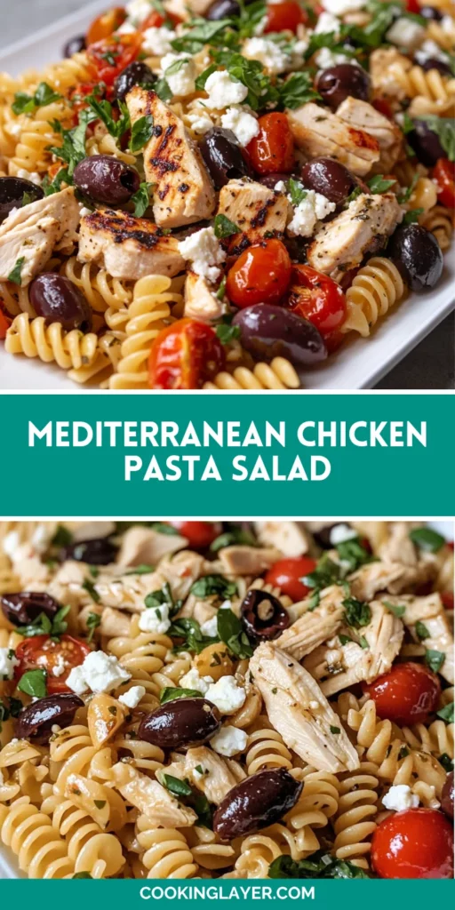 Mediterranean Chicken Pasta Salad