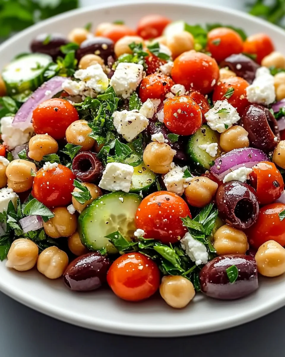 Mediterranean Chickpea Feta Salad: A Refreshing Delight!
