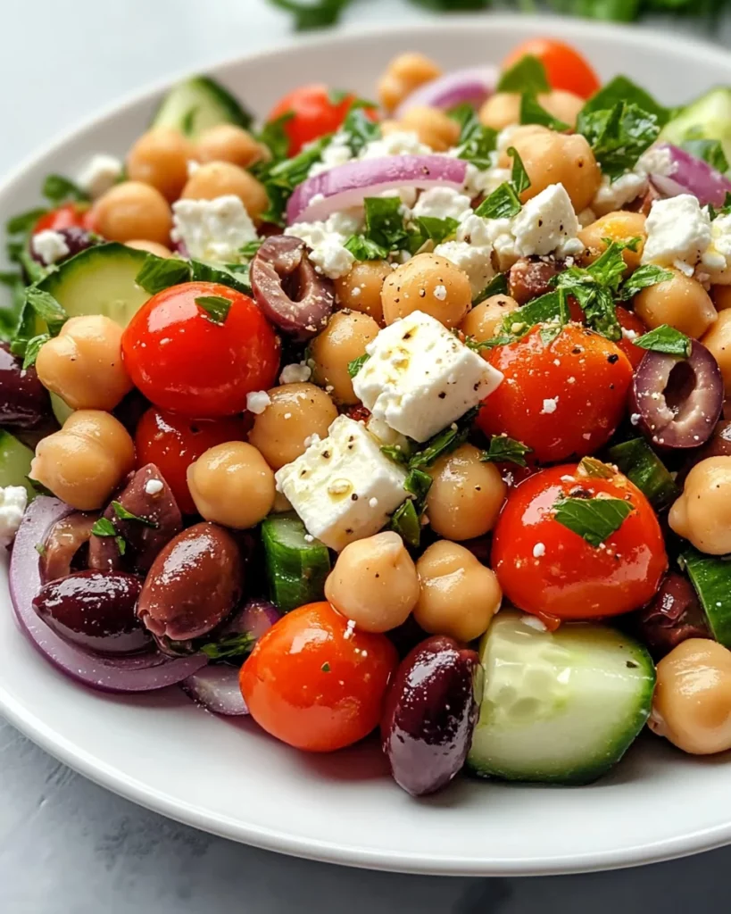 Mediterranean Chickpea Feta Salad