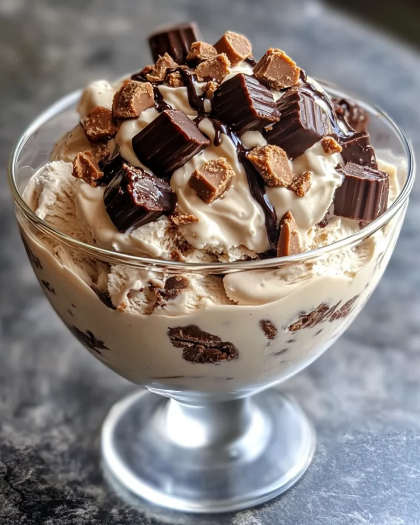 Moose Tracks Ice Cream with Peanut Butter Cups & Fudge