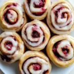 Raspberry Cinnamon Rolls with Lemon Glaze