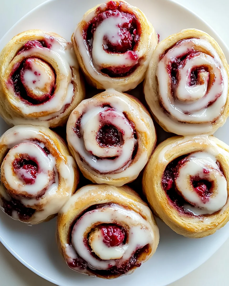 Raspberry Cinnamon Rolls with Lemon Glaze will Delight!