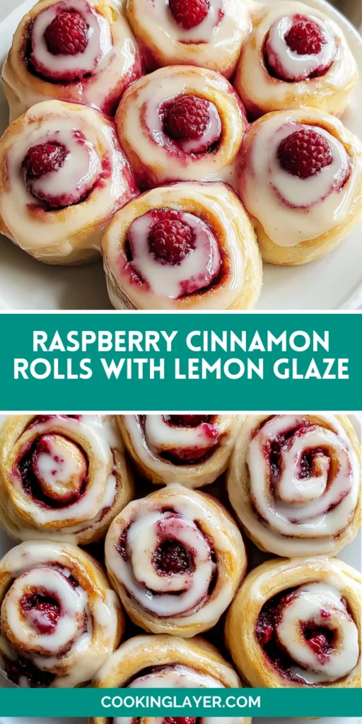 Raspberry Cinnamon Rolls with Lemon Glaze