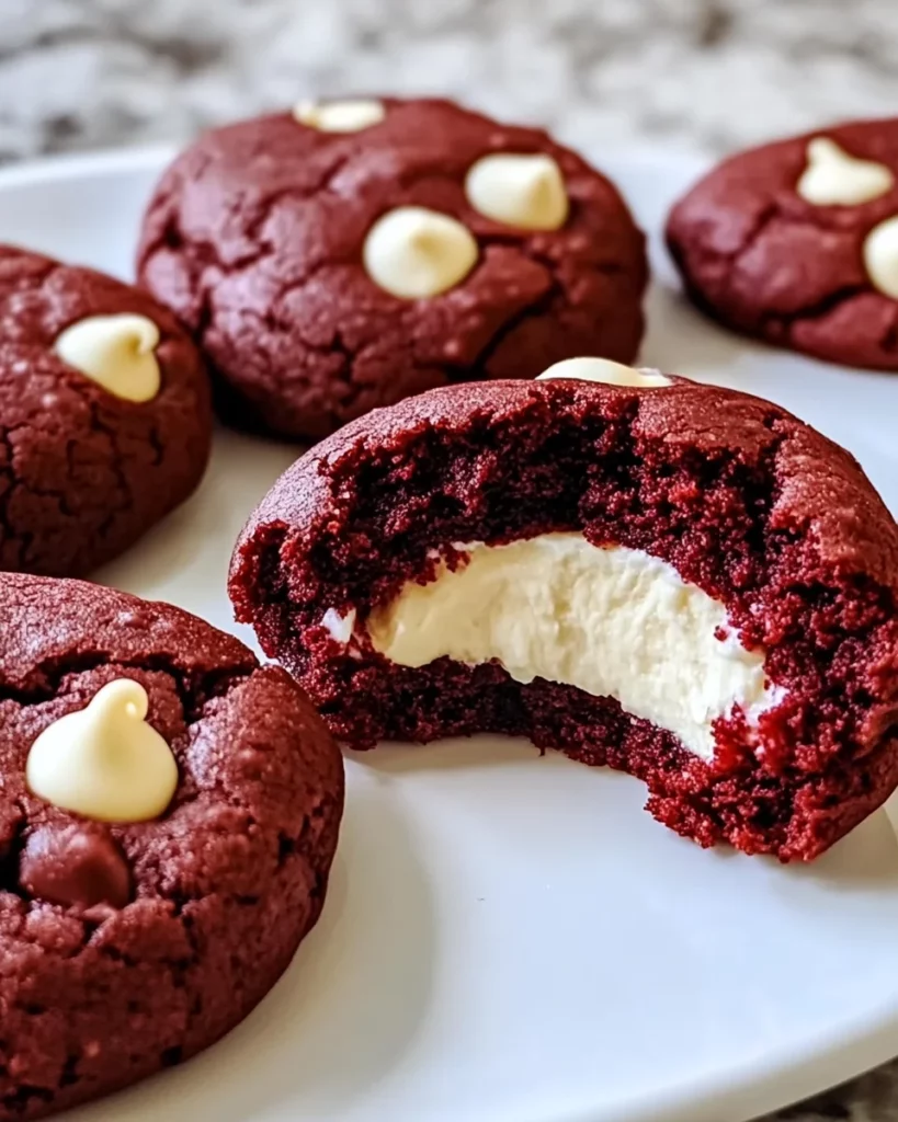 Red Velvet Cheesecake Stuffed Cookies
