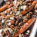 Roasted Carrots with Candied Pecan and Goat Cheese