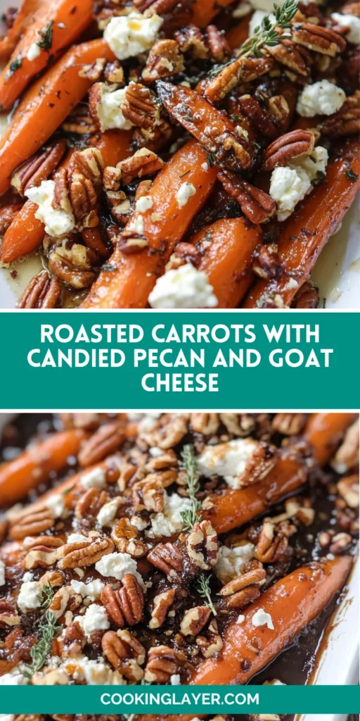 Roasted Carrots with Candied Pecan and Goat Cheese