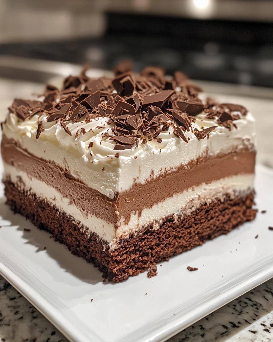 SUMMER DECADENT TRIPLE CHOCOLATE MOUSSE CAKE recipe delights!