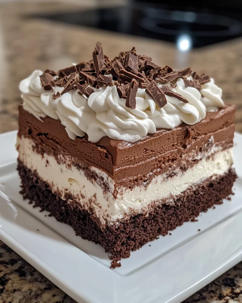 SUMMER DECADENT TRIPLE CHOCOLATE MOUSSE CAKE