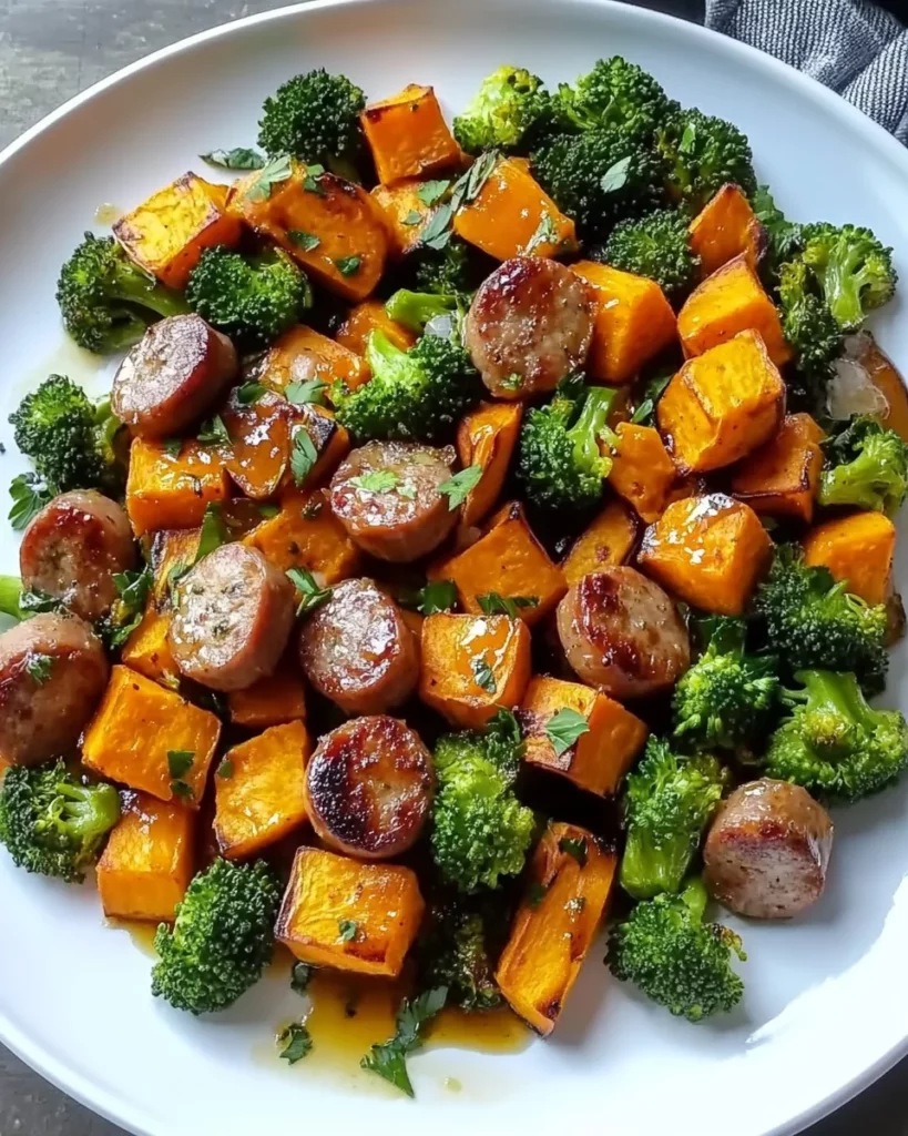 Sausage & Sweet Potatoes with Honey Garlic Sauce