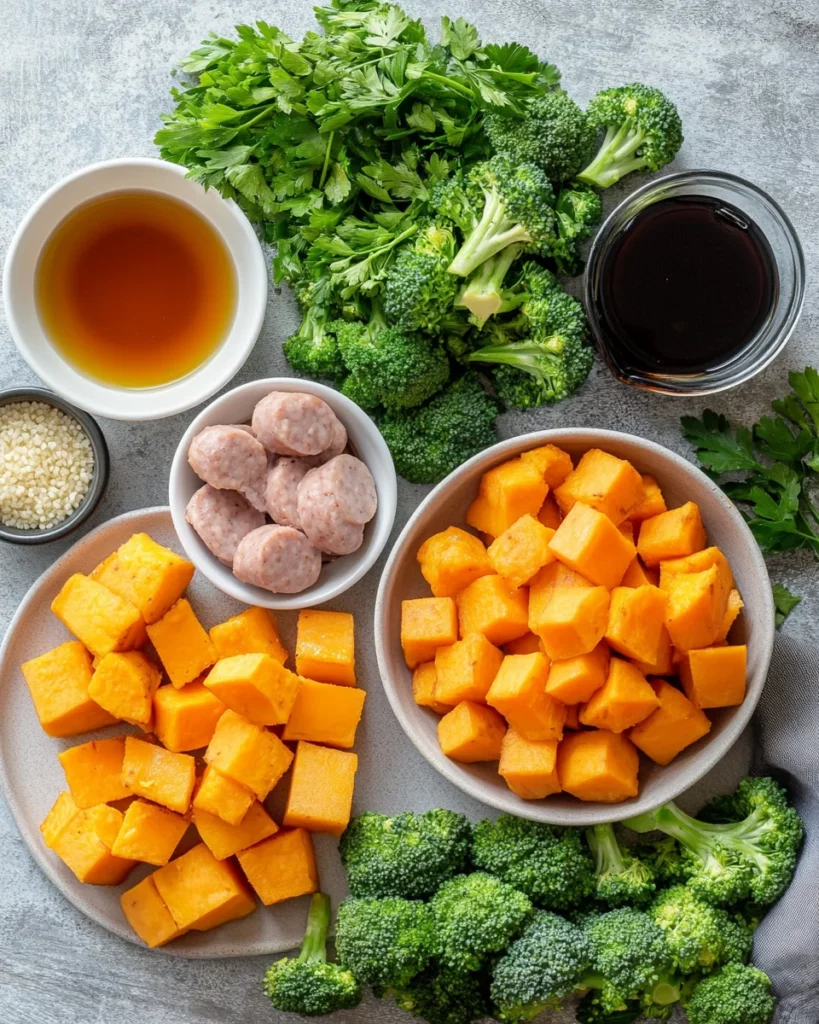 Sausage & Sweet Potatoes with Honey Garlic Sauce