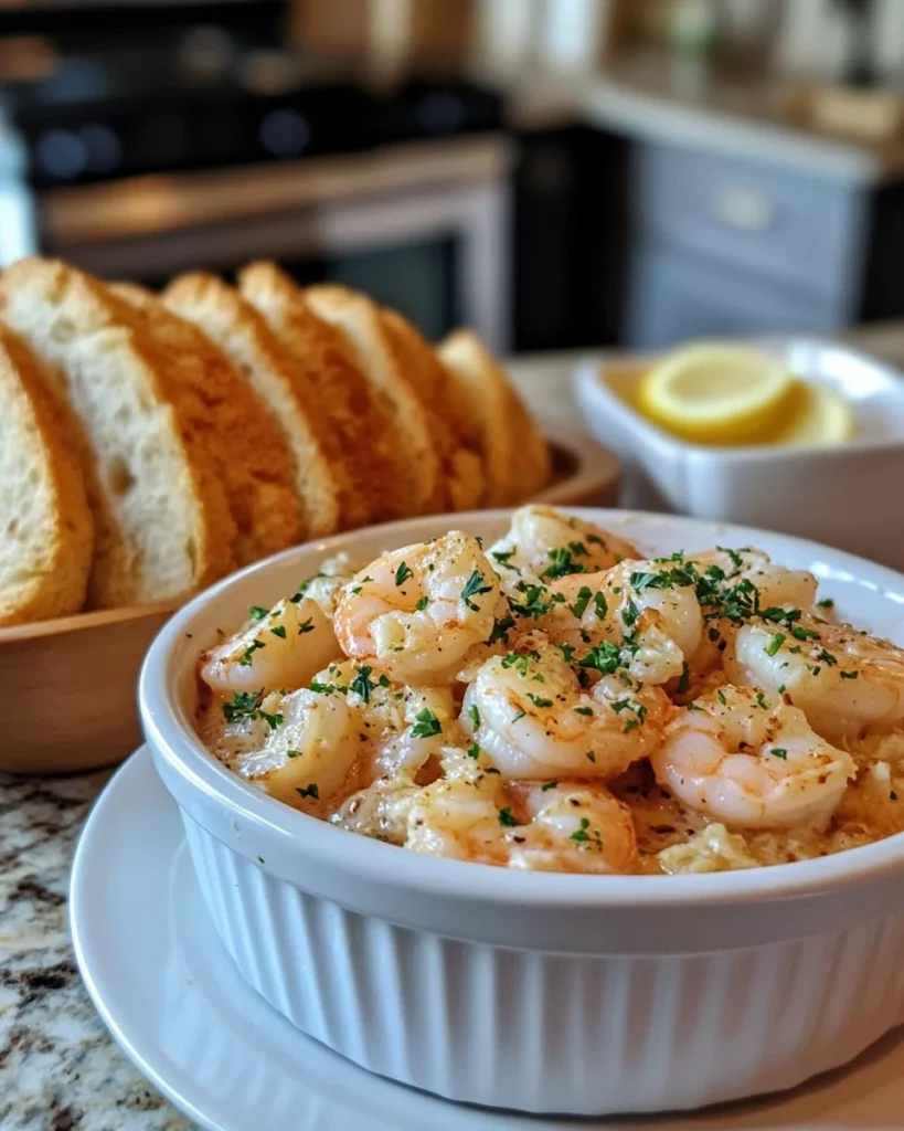 Shrimp Scampi Bowls with Garlic Bread