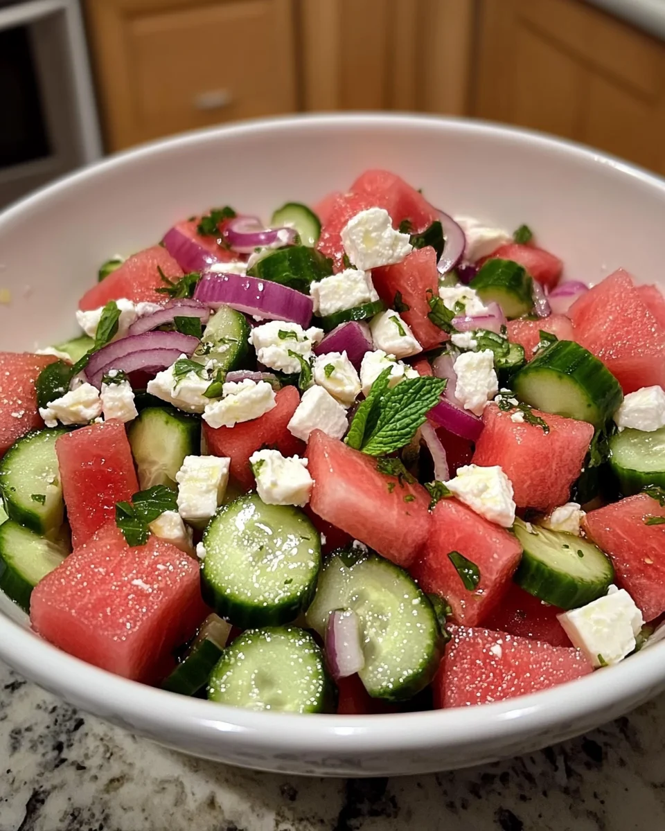 Simple Watermelon Cucumber Feta Salad: Refresh Your Summer!