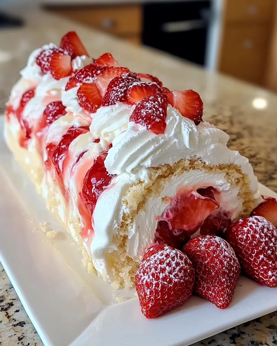 Strawberry Shortcake Cheesecake Dessert Roll: Delightful Recipe!